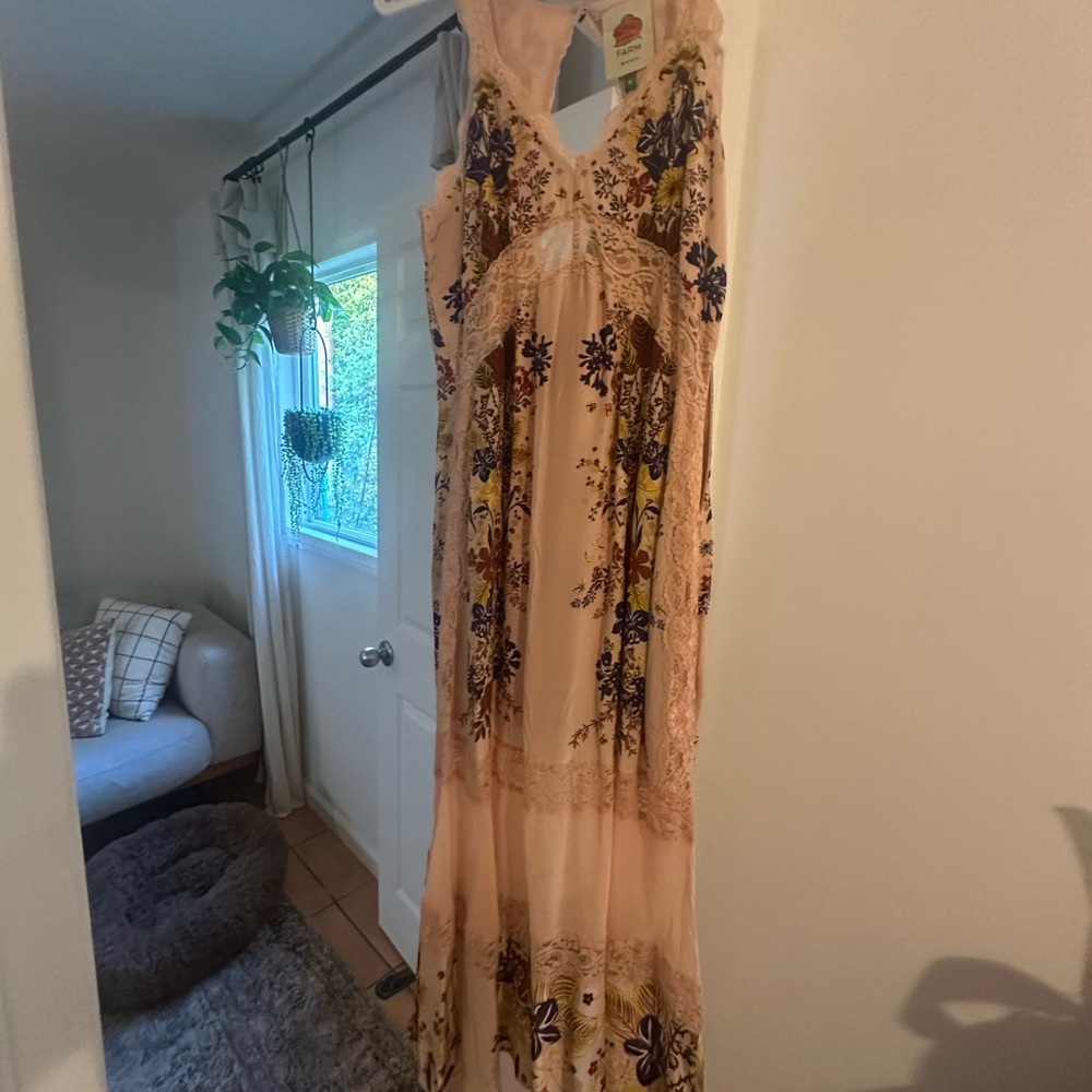 Farm Rio Floral Lace Maxi Dress - multicolor